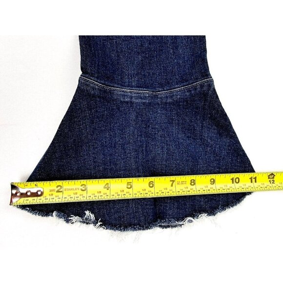 Mother Size 26X27 Women's The Cha Cha Fray Girl Crush Blue Denim Flare Jeans USA - Picture 4 of 14